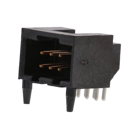 Molex Board Connector, 6 Contact(S), 2 Row(S), Male, Right Angle, 0.1 Inch Pitch, Solder Terminal,  741640006